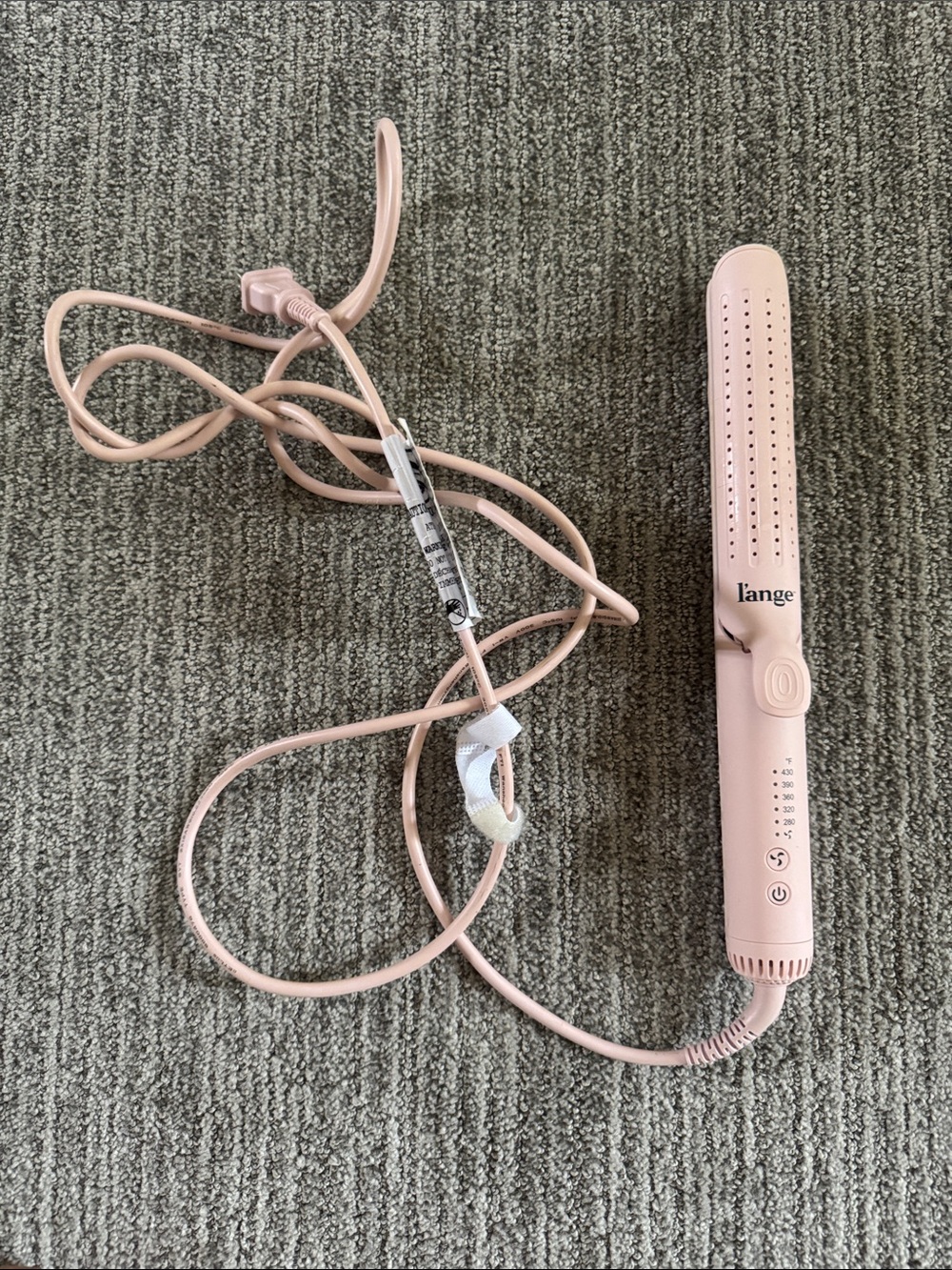Lange Pink Ceramic Straightening Brush - Light Pink